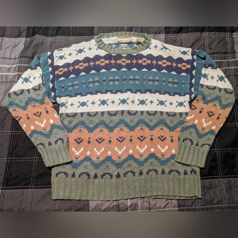 Woods&Gray Cozy Knit Cabin Oversized Fair Isle Sweater sz S